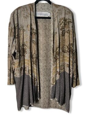 Marsha Brander For Componix Vintage 90s Open Front Kimono Jacket Rayon Sz S